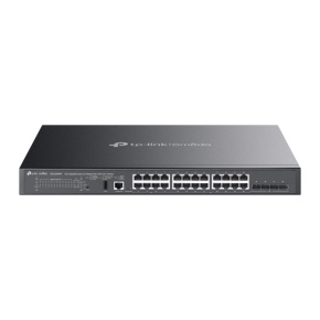 Omada 24-Port Gigabit Stackable Lite L3 Managed PoE++ Switch with 4 10G Slots Omada 24-Port Gigabit Stackable Lite L3 Managed PoE++ Switch with 4 10G Slots