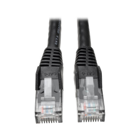 Ethernetový kábel Cat6 Gigabit Snagless Molded (UTP) (RJ45 Samec/Samec), čierna, 7.62m