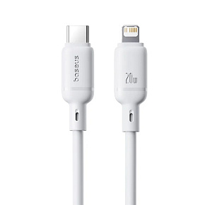 Baseus Rýchlonabíjací kábel Silky USB-C/Lightning 1m 20W biely Baseus Rýchlonabíjací kábel Silky USB-C/Lightning 1m 20W biely