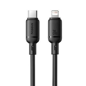Baseus Rýchlonabíjací kábel Silky USB-C/Lightning 1m 20W čierny Baseus Rýchlonabíjací kábel Silky USB-C/Lightning 1m 20W čierny