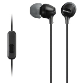 SONY slúchadlá MDR-EX15AP, handsfree, čierne SONY slúchadlá MDR-EX15AP, handsfree, čierne