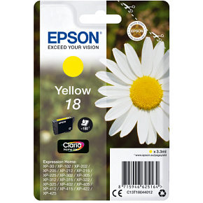 Epson Singlepack Yellow 18 Claria Home Ink Epson Singlepack Yellow 18 Claria Home Ink