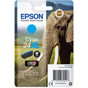 Epson Singlepack Cyan 24XL Claria Photo HD Ink Epson Singlepack Cyan 24XL Claria Photo HD Ink