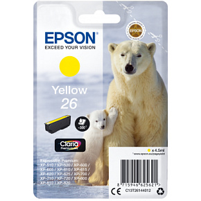 Epson Singlepack Yellow 26 Claria Premium Ink Epson Singlepack Yellow 26 Claria Premium Ink