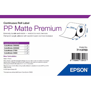 EPSON PP Matte Label Premium, Continuous Roll, 105mm x 55m