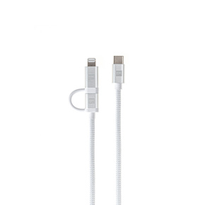 ER POWER Dual Cable USB-C C/L Mfi 100cm white
