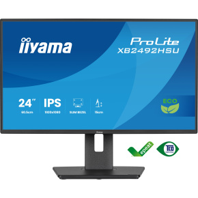 24" iiyama X2492HSU-B1: IPS, FHD, HDMI, DP, zelená, HAS
