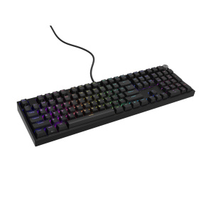 Herná mechanická klávesnica Genesis THOR 404/RGB/Gateron Yellow Pro/Drôtové USB-A/US layout/Čierna