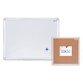 Magnetická tabuľa AVELI 60x45 cm, hliníkový rám + korková nástenka 30x30 cm Magnetická tabuľa AVELI 60x45 cm, hliníkový rám + korková nástenka 30x30 cm