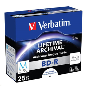 VERBATIM MDisc BD-R(5-pack)Jewel/4x/25GB VERBATIM MDisc BD-R(5-pack)Jewel/4x/25GB