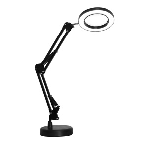 Platinet stolná LED lampa Magnify 10W stmievateľná s lupou, čierna