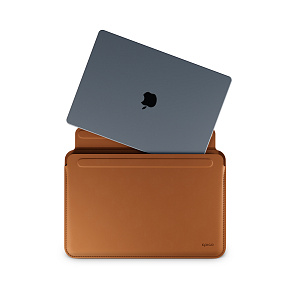 Epico Leather Sleeve MacBook Pro 13,3"/Air 13,6" - hnedá