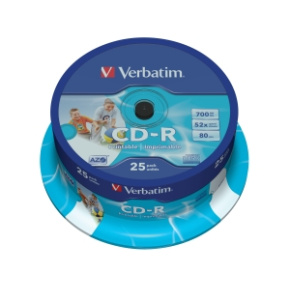 VERBATIM CD-R(25-Pack)Spindle/Printable/52x/700MB VERBATIM CD-R(25-Pack)Spindle/Printable/52x/700MB