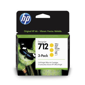 HP 712 Ink. náplň žltá, trojbalenie; 3ED79A
