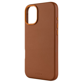 FIXED MagLeather kožený kryt iPhone 16+ hnedý