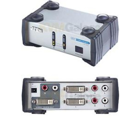 ATEN DVI prepínač 2 PC - 1 DVI monitor+2xcinch+DO
