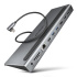 AXAGON HMC-4KX3 USB 5Gbps hub, 3x USB-A, 2x HDMI, DP, RJ-45, SD/microSD, audio, PD 100W, kábel 40cm