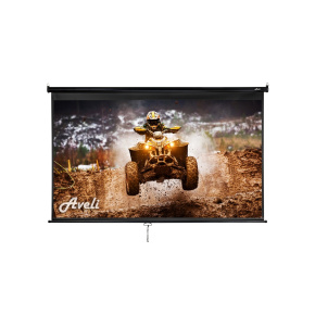 Nástenné projekčné plátno AVELI, 221x125cm (16:9) 100", čierny tubus