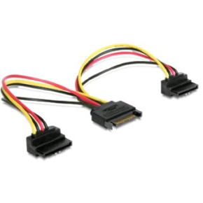 Kábel SATA napájací na 2x SATA 90 °, rozdvojka, 15cm Kábel SATA napájací na 2x SATA 90 °, rozdvojka, 15cm