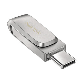 SanDisk Ultra Dual Drive Luxe/64GB/USB 3.1/USB-A + USB-C/Strieborná