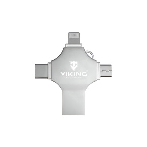 Viking 4v1/Flash USB/16GB/USB 3.0/USB-A + USB-C/+ Adaptér/Strieborná