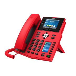 Fanvil X5U-R SIP červený tel., 3,5" bar.disp. + 2,4" disp., 16SIP, 4link.tl.
