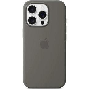iPhone 16 Pro Silicone Case with MS - Stone Gray iPhone 16 Pro Silicone Case with MS - Stone Gray
