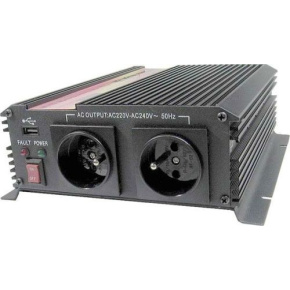 Menič napätia Carspa CAR1KU-24 24V/230V+USB 1000W, modifikovaná sínus