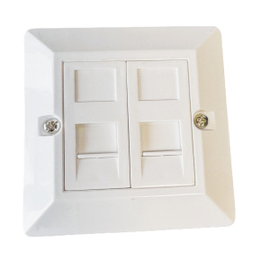 Neosadená zásuvka na omietku pre 2 keystone protiprachová