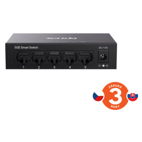 Tenda TEG2205D Websmart L2 cloud managed switch, 5x 10/100/1000 Mbps, Kov, Fanless - bez ventilátorov