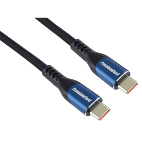 PremiumCord USB-C kabel ( USB 3.2 GEN 2x2, 5A, 100W, 20Gbit/s ) 3m, bavlněný oplet
