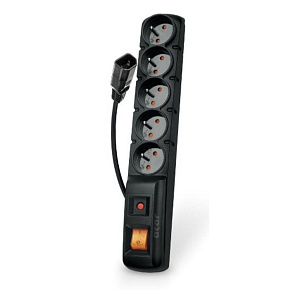 Acar F5 5m kábel, 5 zásuviek, prepäťová ochrana, čierny