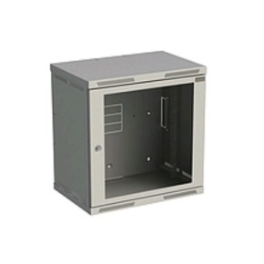 Rozvádzač nástenný SENSA 12U 400mm, dvere sklo, RAL 7035, SENSA-12U-64-11-G