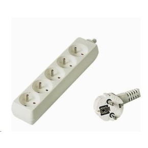PREMIUMCORD Predlžovací kábel 230V 7m, 5 zásuviek, biely PREMIUMCORD Predlžovací kábel 230V 7m, 5 zásuviek, biely