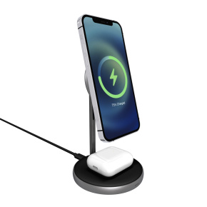 Epico 2in1 Magnetic Wireless Charger - čierna