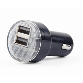 Gembird 2x USB nabíjačka do auta 2,1 A, čierna