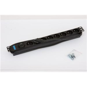 19" 8xCZ zásuvka, bleskoistka, 3x1.5mm 2m RAL9005 19" 8xCZ zásuvka, bleskoistka, 3x1.5mm 2m RAL9005