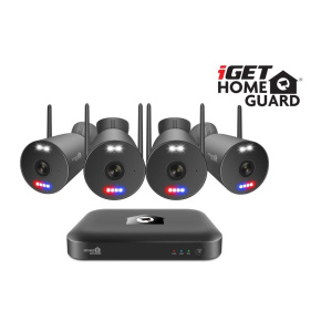 iGET HGNVK109104 - kamerový Wi-Fi set, 3K rozlíšenie, 10CH NVR + 4x kamera so zvukom, IR + LED, CZ app