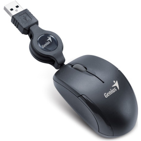 GENIUS Micro Traveler V2/Cestovná/Optická/1 200 DPI/Drôtová USB/Čierna