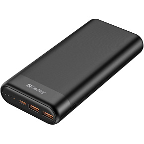 Sandberg Powerbank 20000mAh, USB-C PD 65W + 2x QC3.0, čierna Sandberg Powerbank 20000mAh, USB-C PD 65W + 2x QC3.0, čierna