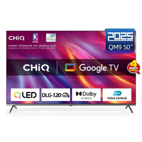 CHiQ U50QST TV 50", UHD, QLED, ultratenká, Google TV, DLG 120 Hz, Dolby Audio, Frameless, metalická