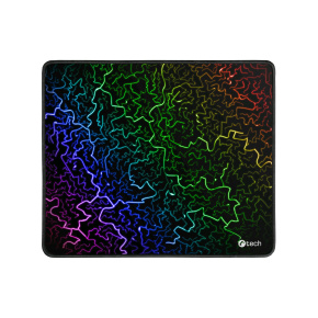 Herná podložka pod myš C-TECH ANTHEA ARC, farebná, pre gaming, 320x270x4mm, obšité okraje