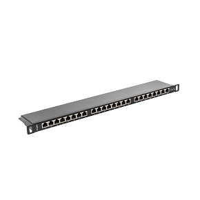 LANBERG PATCH PANEL 24 PORTOV 0,5U 19" CAT.5E FTP TIENE ČIERNY