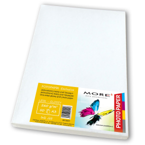 Fotopapier lesklý biely kompatibilný s A3; 260g/m2kompatibilný s ink. tlač, 50ks Fotopapier lesklý biely kompatibilný s A3; 260g/m2kompatibilný s ink. tlač, 50ks