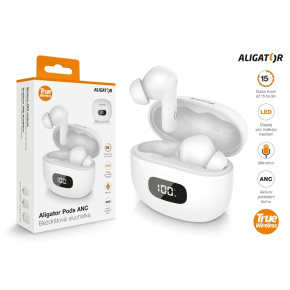 Slúchadlá ALIGATOR PODS ANC TWS08, biela