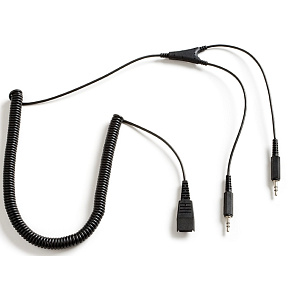 Jabra QD-2x3, 5mm, 0,5-2m, coiled