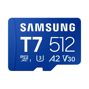 Samsung T7/Micro SDXC/512GB/UHS-I U3 / Class 10/Modrá Samsung T7/Micro SDXC/512GB/UHS-I U3 / Class 10/Modrá