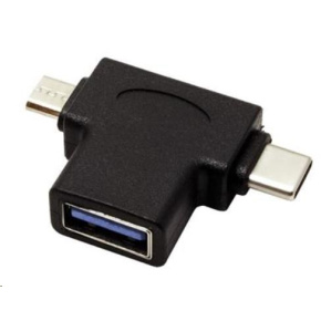 Adaptér USB3.0 samica na dva konektory USB 3.1 C/male + micro USB B/male Adaptér USB3.0 samica na dva konektory USB 3.1 C/male + micro USB B/male