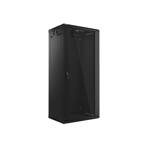 LANBERG RACKOVÁ SKRIŇA 19" NÁSTENNÁ 27U/600X450 (FLAT PACK) S PRESKLENÝMI DVERMI ČIERNA V2