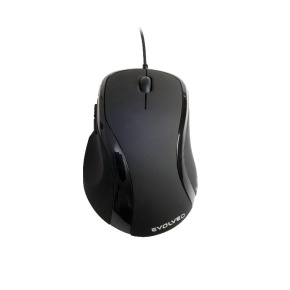 EVOLVEO ML-507B/Ergonomická/Laserová/Pre pravákov/1 600 DPI/Drôtová USB/Čierna
